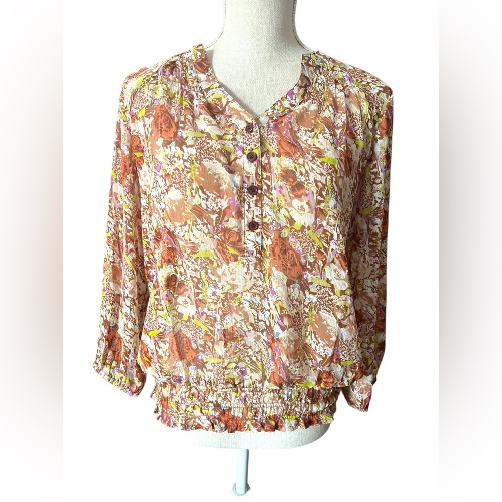 Christopher & Banks Multicolor Floral Blouse Sz.P/M